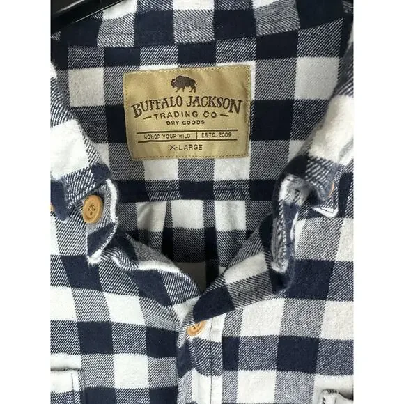 Buffalo Jackson Waxhaw Buffalo Plaid Flannel Shirt Plaid Button Down Mens XL - Picture 9 of 15